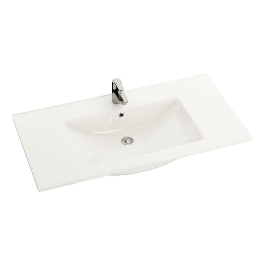 BATH DELUXE 06-090-60-11-01 - Upotettava pesuallas CHICAGO 91 x 46,5 cm keramiikka/valkoinen