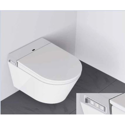 BATH DELUXE 21-040-02-11-00 - Seinään ripustettava wc bideellä ja wc-istuimella SoftClose TISVILDELEJE 1600W/230V valkoinen + kauko-ohjaus