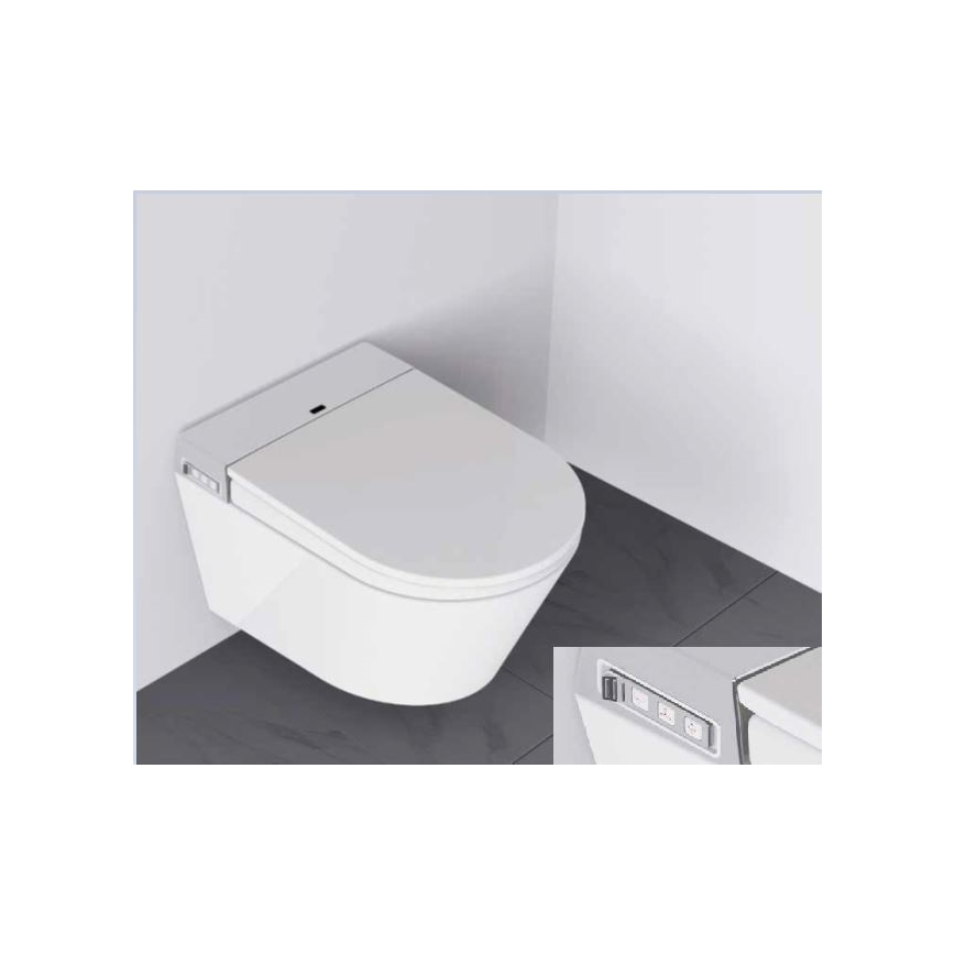 BATH DELUXE 21-040-02-11-00 - Seinään ripustettava wc bideellä ja wc-istuimella SoftClose TISVILDELEJE 1600W/230V valkoinen + kauko-ohjaus