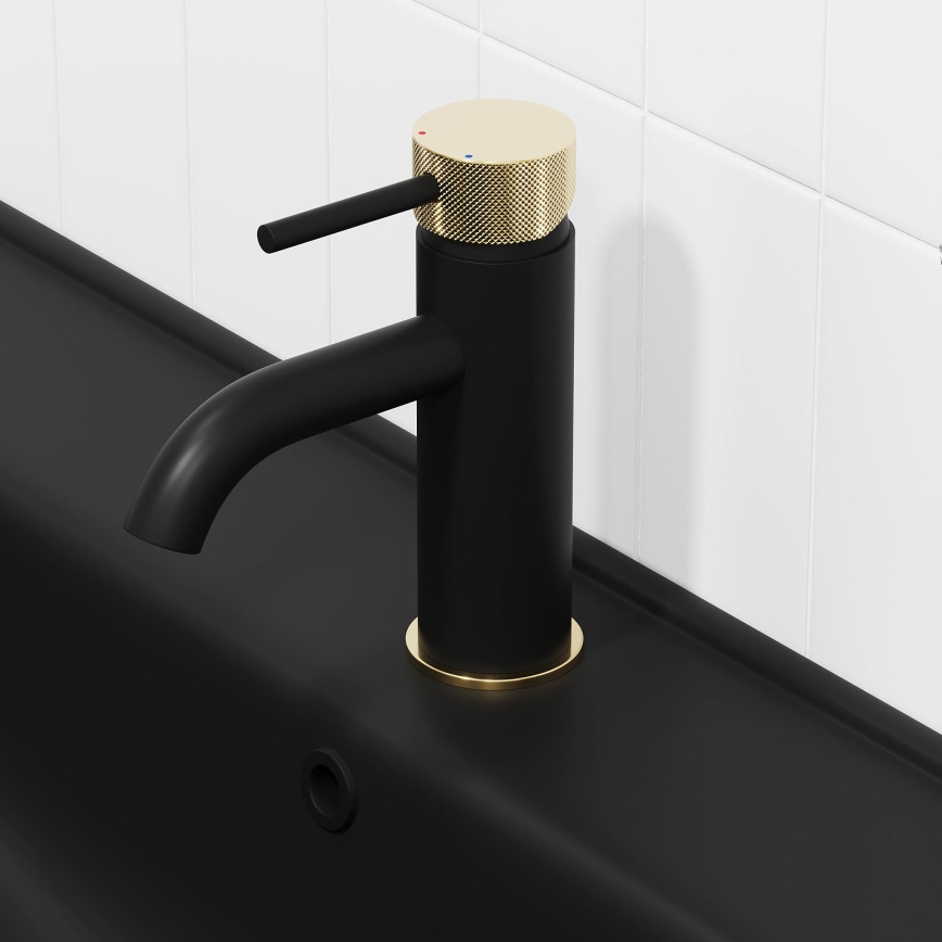 BATH DELUXE 28-005-03-72-00 - Altaan hana ANHOLT 15,6 cm musta/messinki