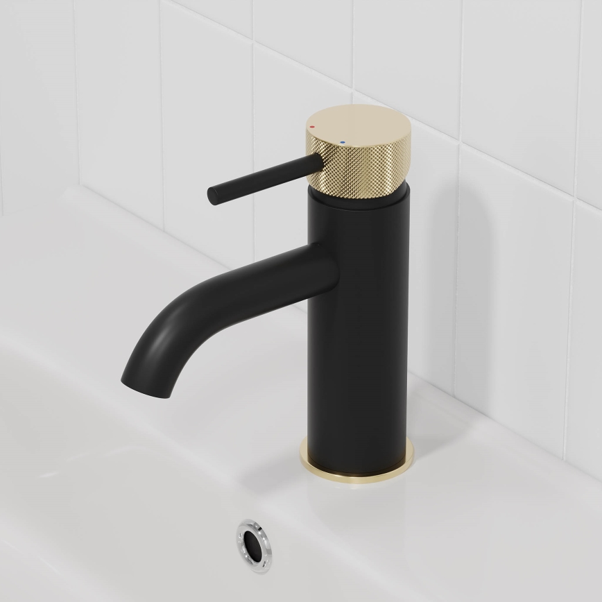 BATH DELUXE 28-005-03-72-00 - Altaan hana ANHOLT 15,6 cm musta/messinki