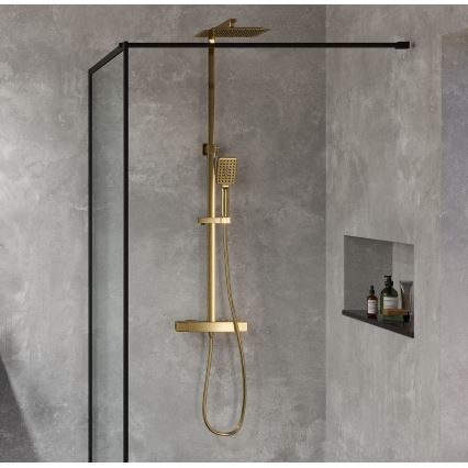 BATH DELUXE 31-120-06-70-00 - Suihkusetti termostaattisella hanalla NAESBY harjattu messinki