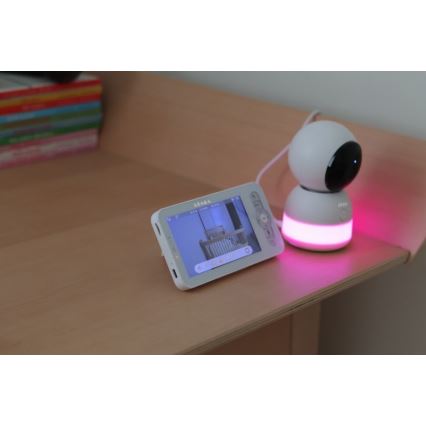 Beaba - Älykäs ladattava vauvamonitori näytöllä ZEN NIGHT 720p 5V 4000 mAh Wi-Fi valkoinen