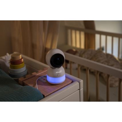 Beaba - Älykäs ladattava vauvamonitori näytöllä ZEN NIGHT 720p 5V 4000 mAh Wi-Fi valkoinen
