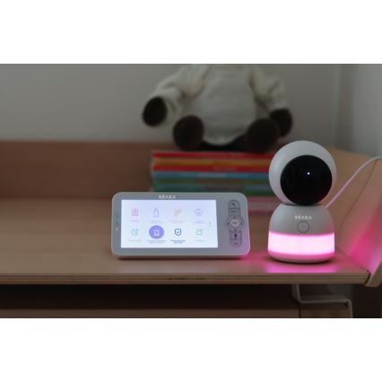 Beaba - Älykäs ladattava vauvamonitori näytöllä ZEN NIGHT 720p 5V 4000 mAh Wi-Fi valkoinen