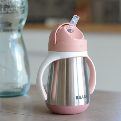 Beaba - Lämpöeristetty muki pillillä 250 ml pinkki