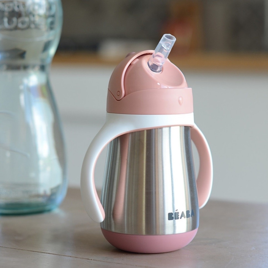 Beaba - Lämpöeristetty muki pillillä 250 ml pinkki
