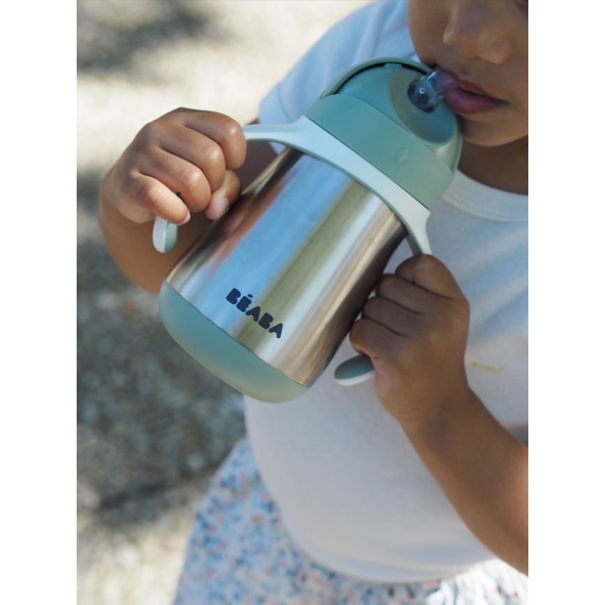 Beaba - Lämpöeristetty muki pillillä 250 ml vihreä