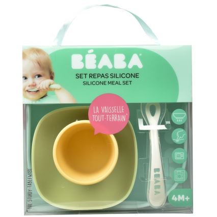 Beaba - Lasten ruokailusetti Keltainen 4 kpl