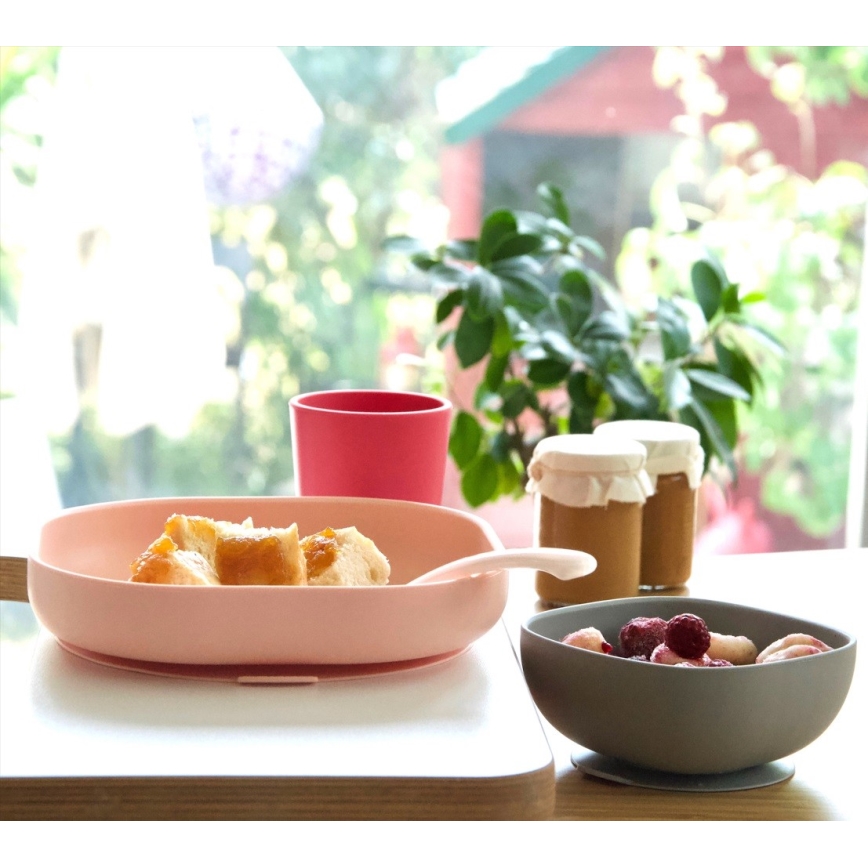 Beaba - Lasten ruokailusetti Pinkki 4 kpl