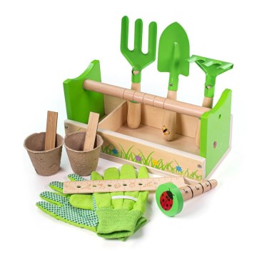 Bigjigs Toys - Gardening setti in a crate