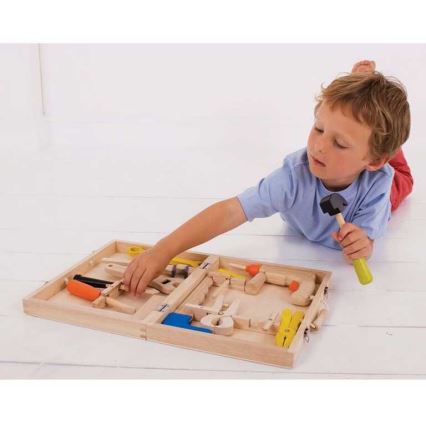 Bigjigs Toys - Puinen kotelo työkaluineen