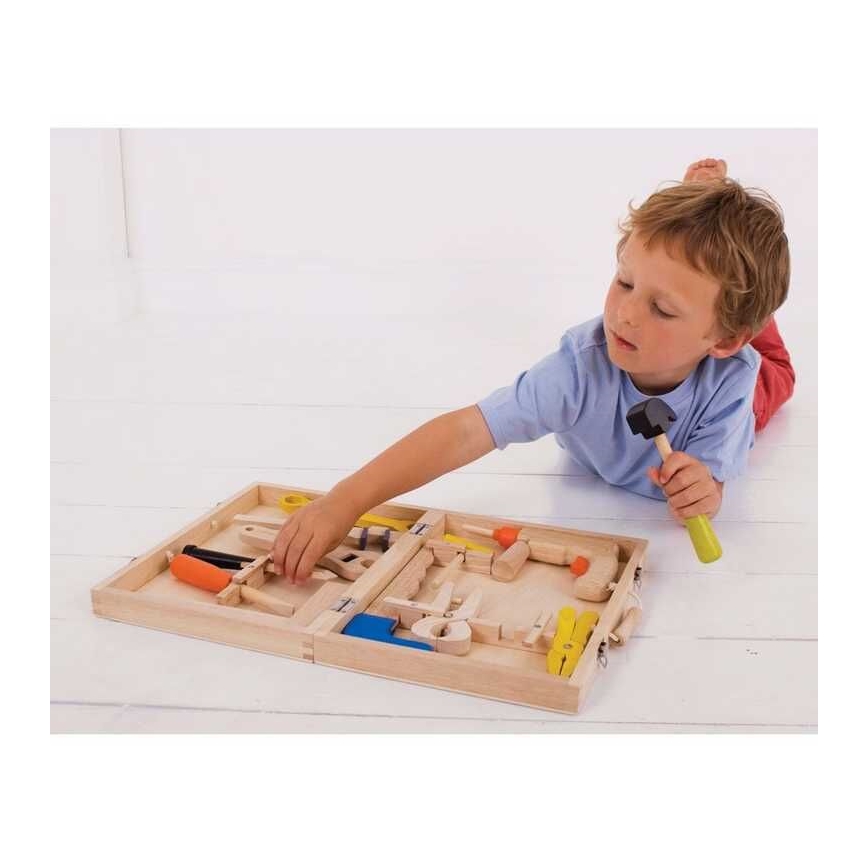 Bigjigs Toys - Puinen kotelo työkaluineen