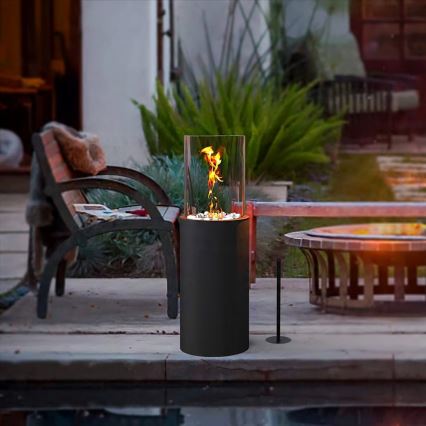 BIO-takka ROMA 26,5x80,5 cm 2kW musta + suojakansi