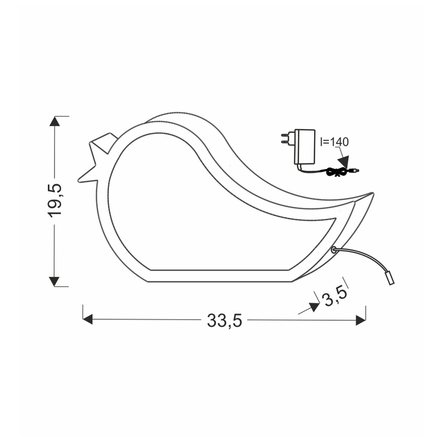 BIRD LED - Lasten pöytälamppu LED/12W/230V sininen