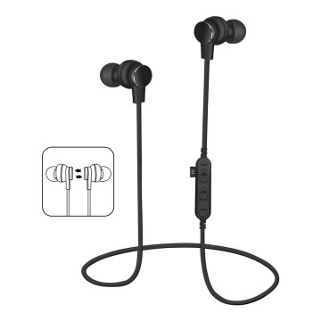 Bluetooth-kuulokkeet mikrofonilla ja MicroSD-soittimella 80 mAh musta