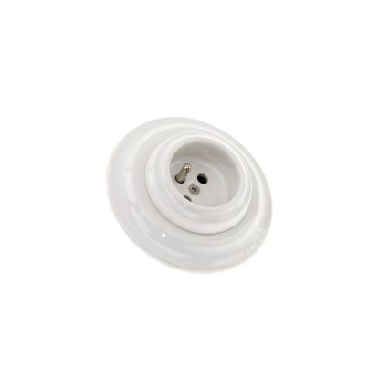 Bohemia-Design - Posliininen retro-pistorasia kehyksellä 250V/16A valkoinen