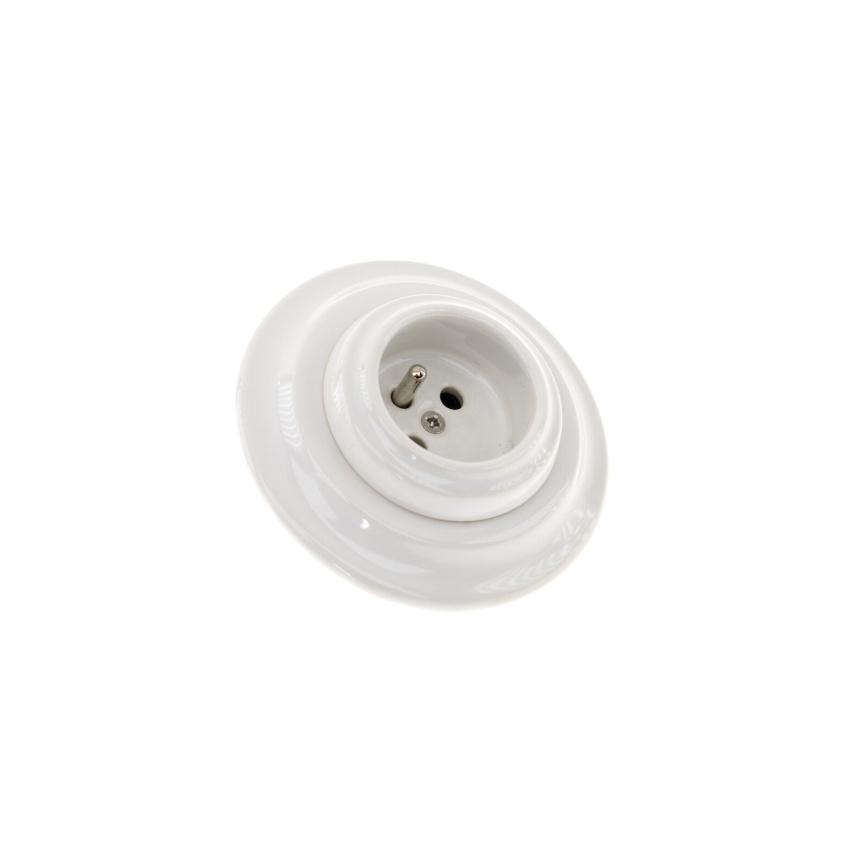 Bohemia-Design - Posliininen retro-pistorasia kehyksellä 250V/16A valkoinen