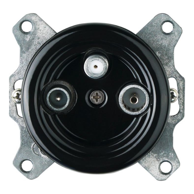 Bohemia-Design - Posliininen retro TV/SAT-W pistorasia ilman kehystä, musta