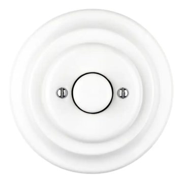 Bohemia-Design - Posliininen retro-tyylinen pyörivä himmennin kehyksellä 250V/10A valkoinen