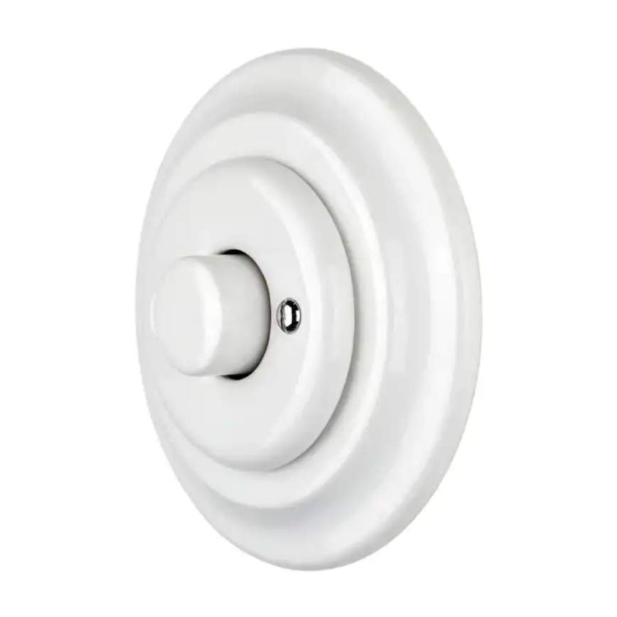 Bohemia-Design - Posliininen retro-tyylinen pyörivä himmennin kehyksellä 250V/10A valkoinen