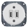 Bohemia-Design -posliininen retro USB-seinäpistorasia kehyksetön 2x USB-A valkoinen