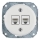 Bohemia-Design - posliininen retrohenkinen Ethernet-pistorasia ilman kehystä, 2x CAT5e, valkoinen