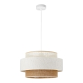 BOHO-riippuvalaisin johdolla 1xE27/60W/230V halkaisija 40 cm valkoinen/juutti