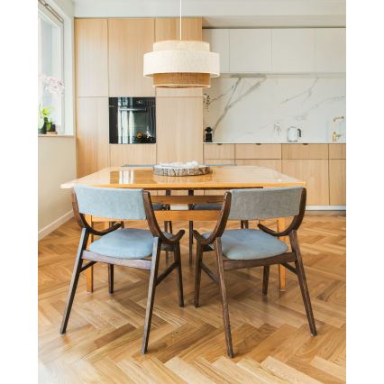 BOHO-riippuvalaisin johdolla 1xE27/60W/230V halkaisija 40 cm valkoinen/juutti