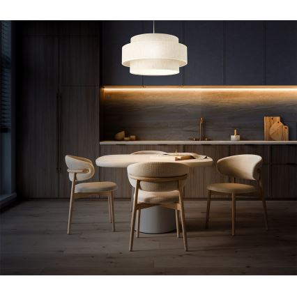 BOHO-riippuvalaisin johdolla 1xE27/60W/230V Ø 40 cm valkoinen