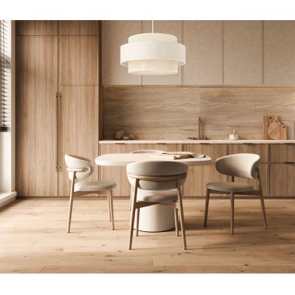 BOHO-riippuvalaisin narulla 1xE27/60W/230V halkaisija 40 cm kerma/juutti