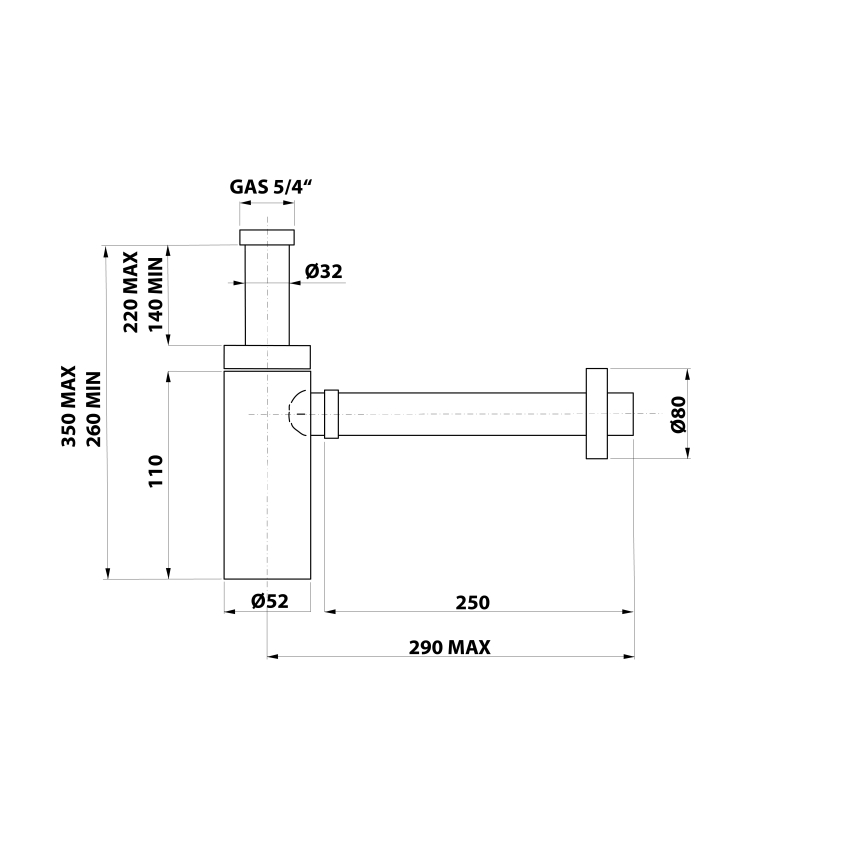 Bonomini - Pesualtaan hajulukko KING kiiltävä kromi