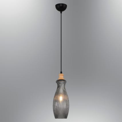 BOTTLE-riippuvalaisin johdolla 1xE14/4W/230V, savunvärinen
