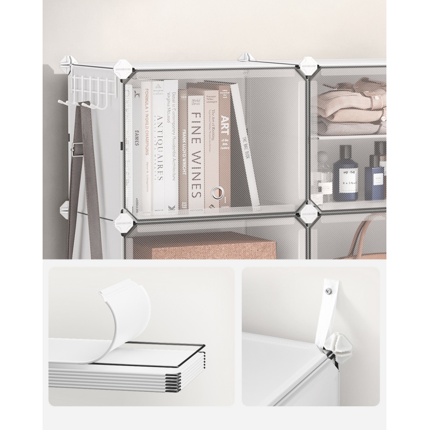 BOXIFY-modulaarinen hylly lokeroilla, valkoinen