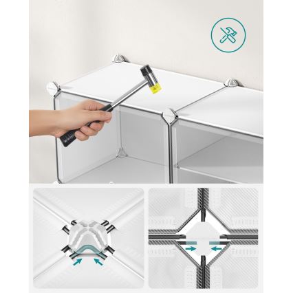 BOXIFY-modulaarinen hylly lokeroilla, valkoinen