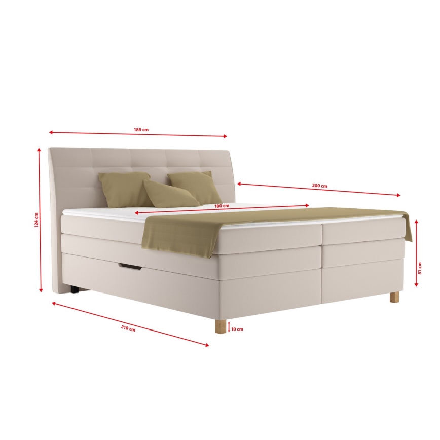Boxspring-sänky patjalla BEA 180x200 cm beige