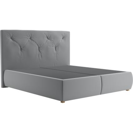 Boxspring-sänky patjalla ja toppauksella ELEN 160x200 cm harmaa