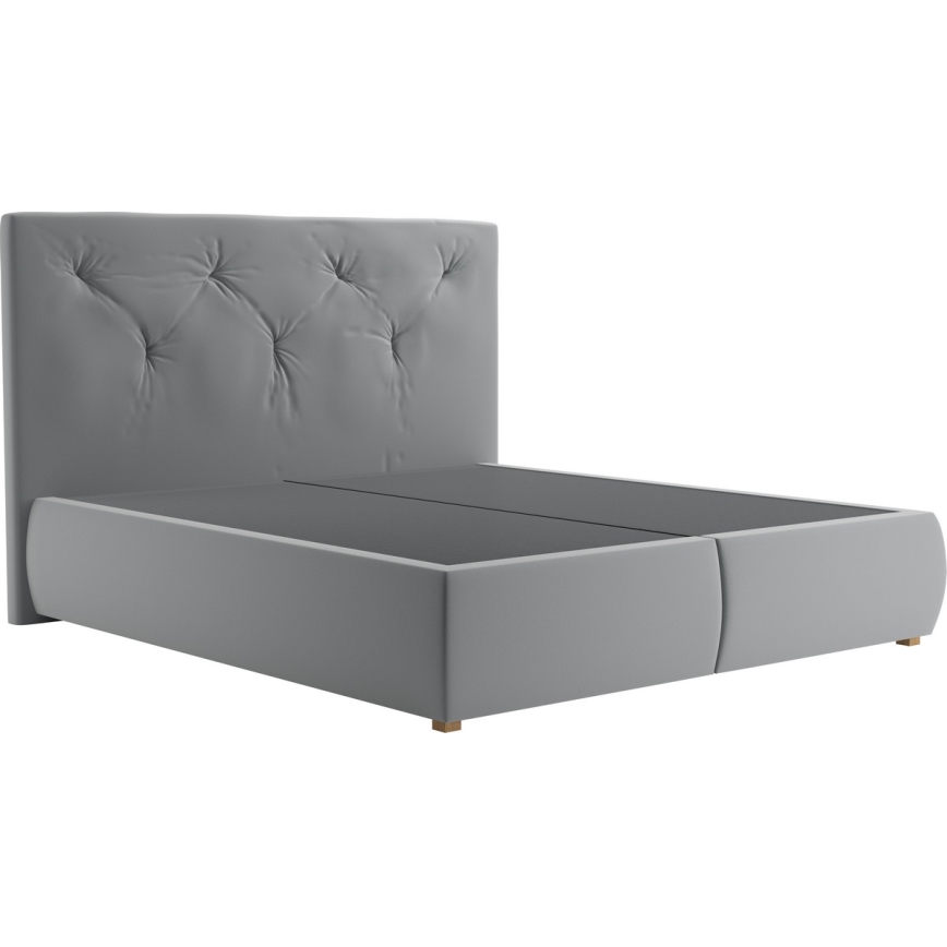 Boxspring-sänky patjalla ja toppauksella ELEN 160x200 cm harmaa
