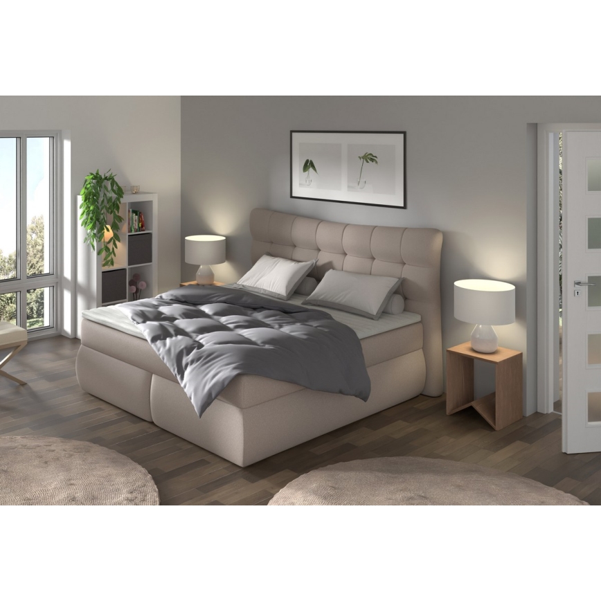 Boxspring-sänky patjoilla ja päällispatjalla SOFIA 180x200 cm beige
