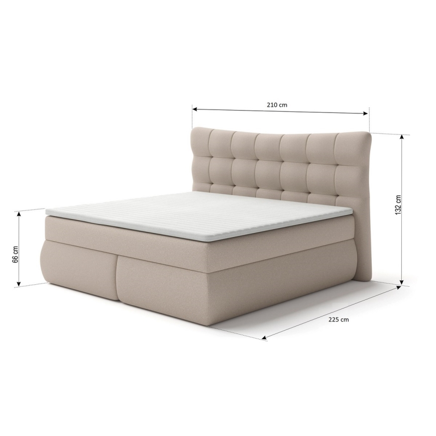 Boxspring-sänky patjoilla ja päällispatjalla SOFIA 180x200 cm beige