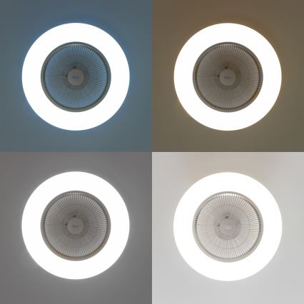 Brilagi - LED himmennettävä valaisin tuulettimella AURA LED/38W/230V 3000-6000K hopea + kaukosäädin