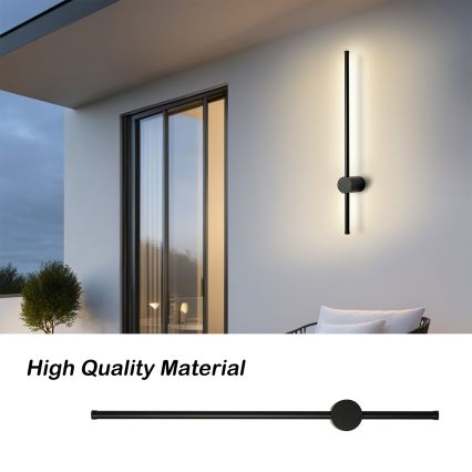 Brilagi - LED ulkoseinävalaisin AURA LED/12W/230V 3000K IP54 65 cm musta CRI 90