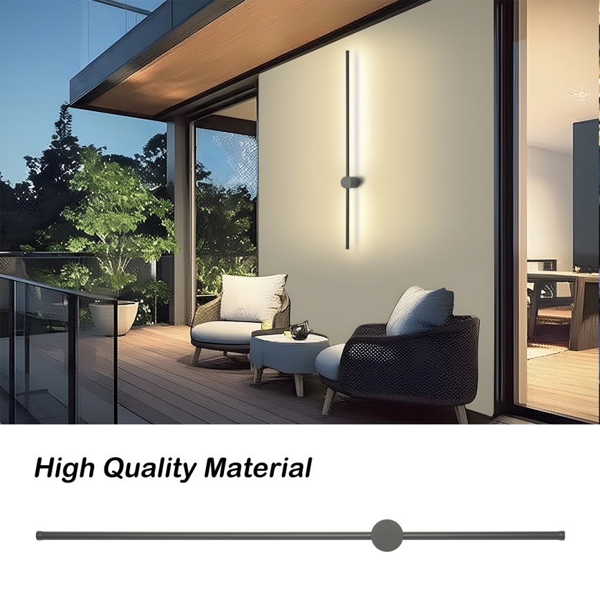 Brilagi - AURA LED-ulkoseinävalaisin, 20 W, 230 V, 4000 K, IP54, 97 cm, antrasiitti, CRI 90