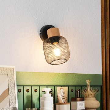 Brilagi - BASKLITE seinäspotti 1xE27/15W/230V kumipuu/musta