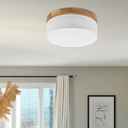Brilagi - BELLADONNA LED-kattovalaisin 20W/230V halkaisija 30 cm valkoinen/tammi