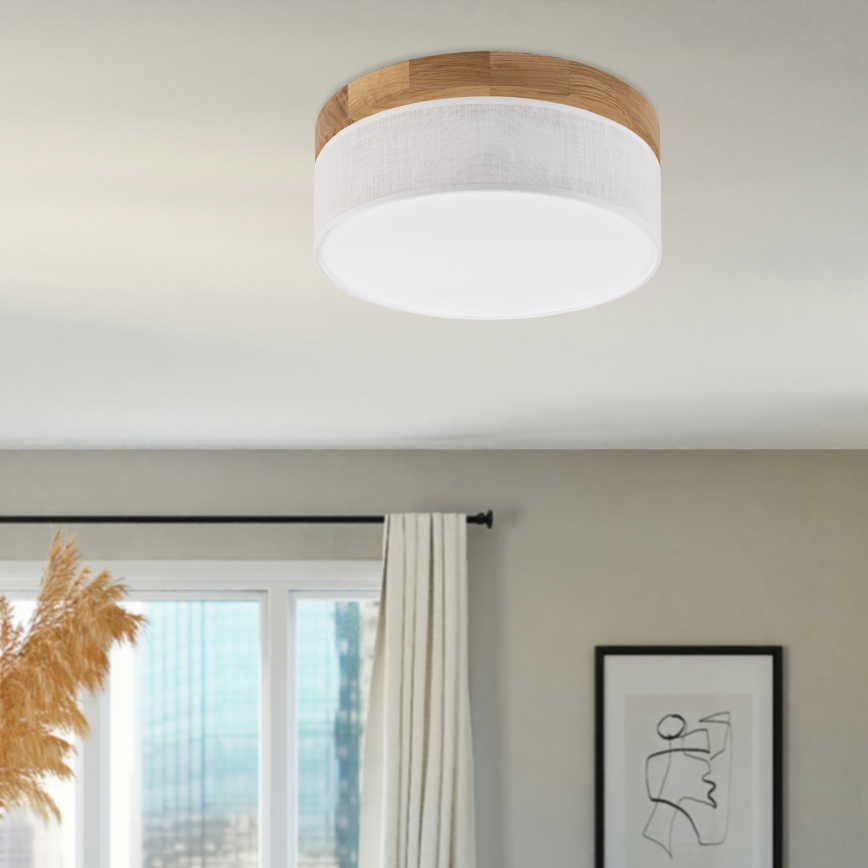 Brilagi - BELLADONNA LED-kattovalaisin 20W/230V halkaisija 30 cm valkoinen/tammi