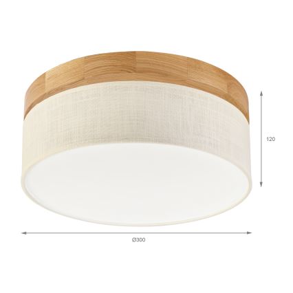 Brilagi - BELLADONNA LED-kattovalaisin LED/20W/230V, halkaisija 30 cm, kerma/tammi