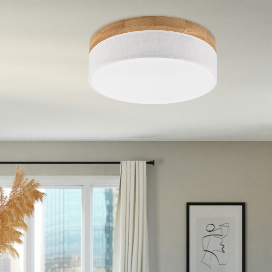 Brilagi - BELLADONNA LED-kattovalaisin LED/36W/230V halkaisija 40 cm valkoinen/tammi