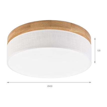 Brilagi - BELLADONNA LED-kattovalaisin LED/36W/230V halkaisija 40 cm valkoinen/tammi
