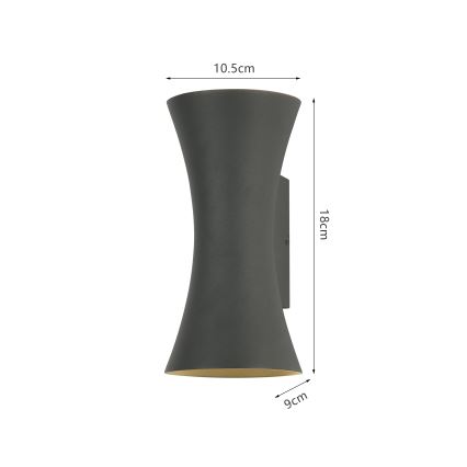 Brilagi - BICON LED-ulkoseinävalaisin 10W/230V, antrasiitti, IP44